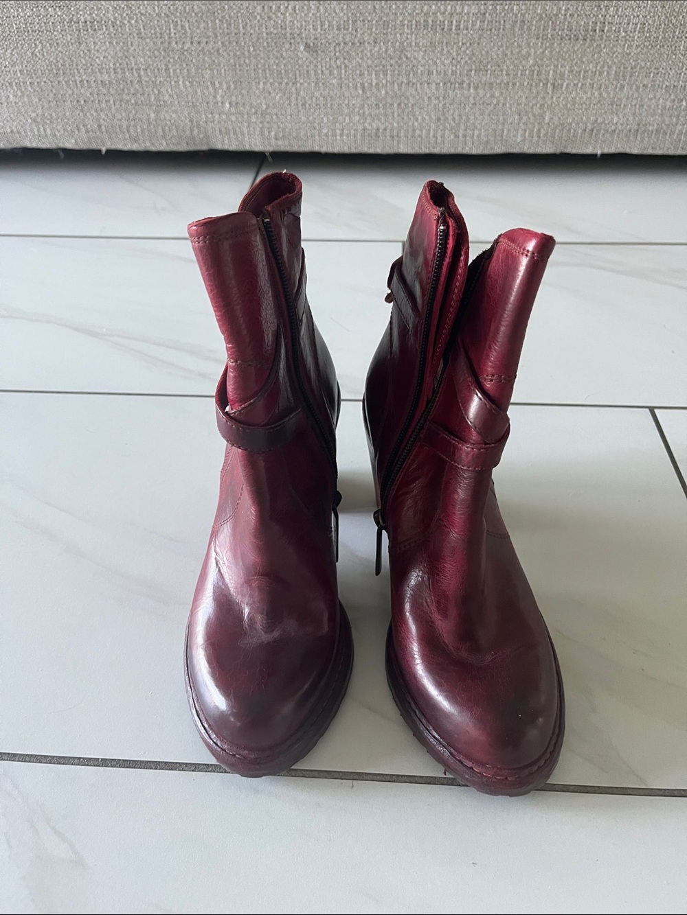Real leather boots